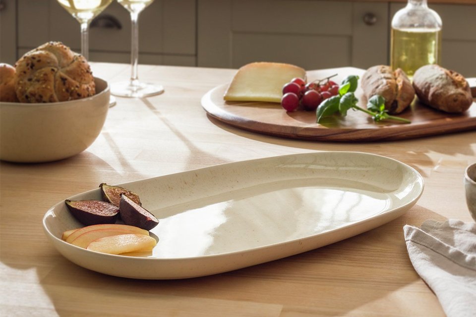 A Habitat Evora stoneware serving platter.